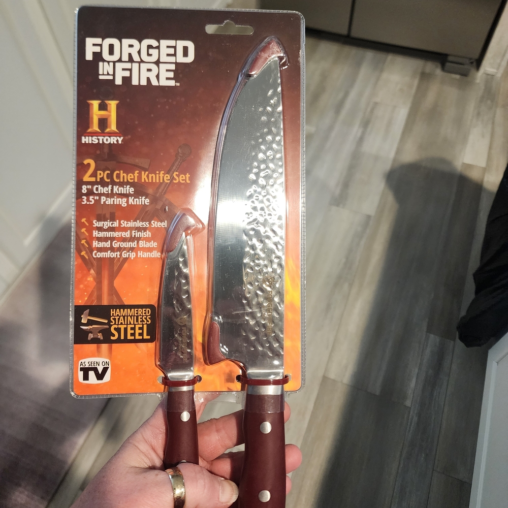 New In Package 2-Piece Chef Knife Set - Brown Very Sharp - Picture 3 of 8